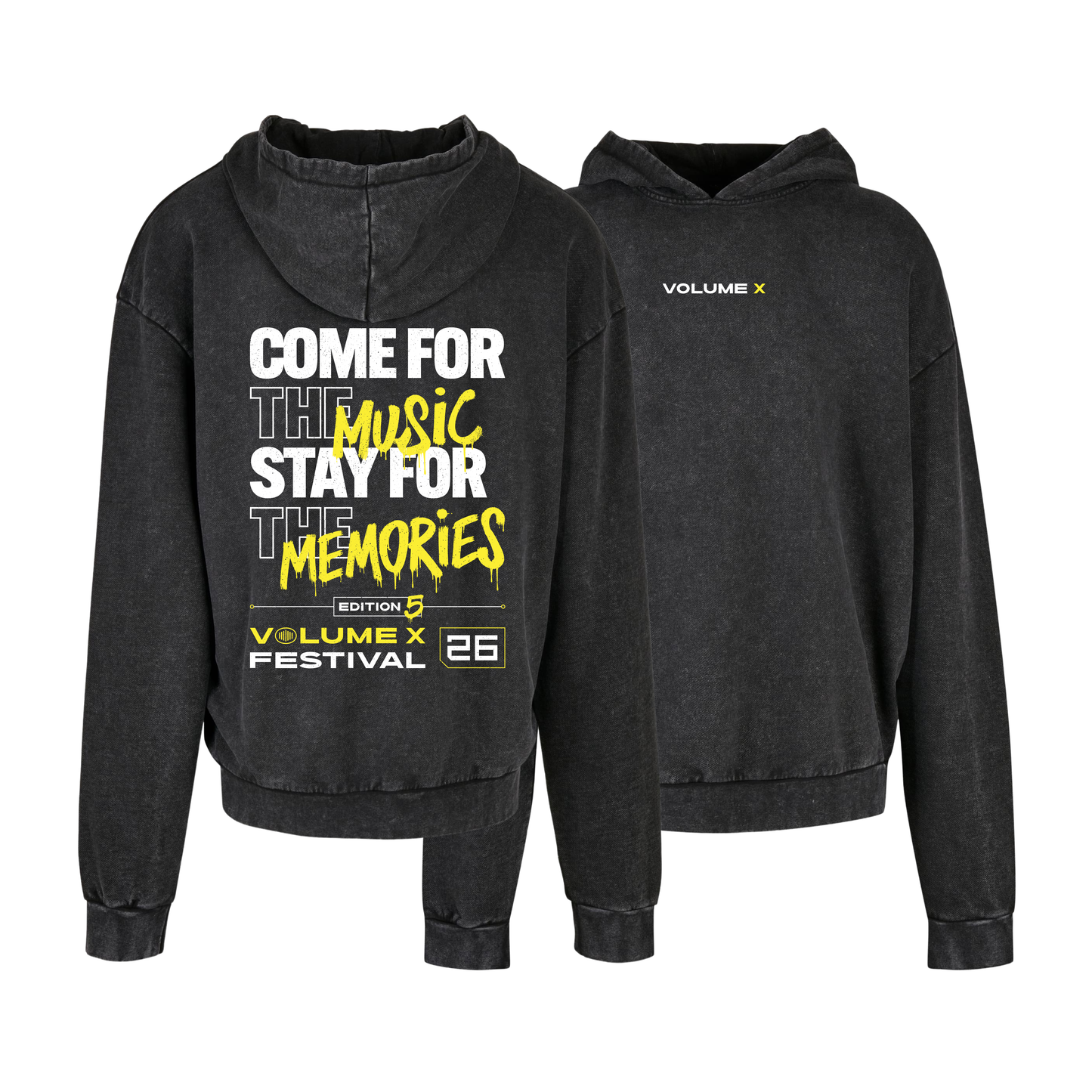 Cozy Oversize Hoodie (washed) - Come For The Music, Stay For The Memories